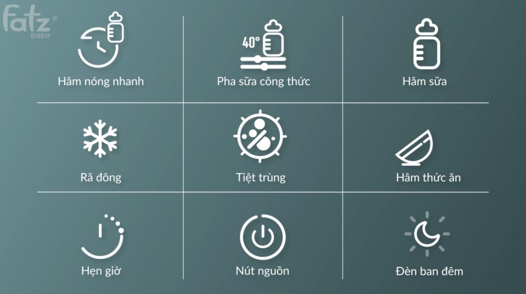 Máy hâm sữa điện tử 2 bình cổ rộng Duo 6 tiệt trùng, hâm thức ăn, hâm nóng nhanh, rã đông hẹn giờ có đèn Led