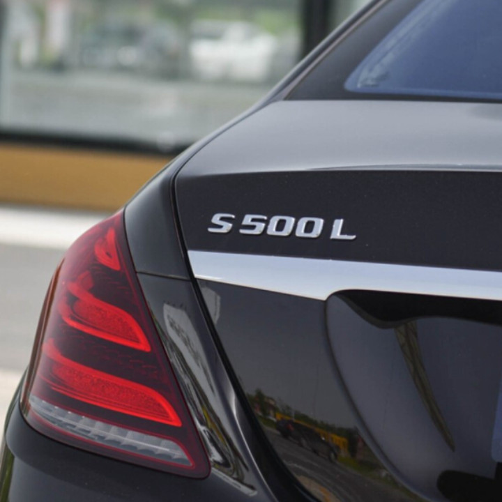 Decal tem chữ S500L dán đuôi xe ô tô