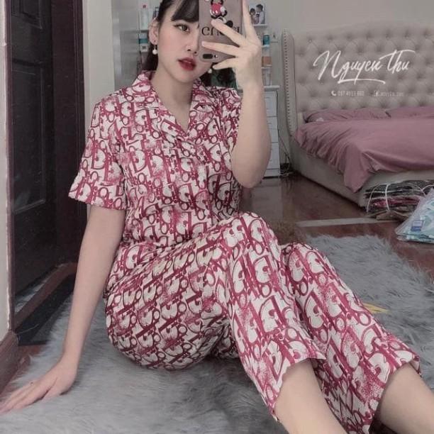 Freeship Đồ bộ Pijama lụa, satin cổ bèo cao cấp