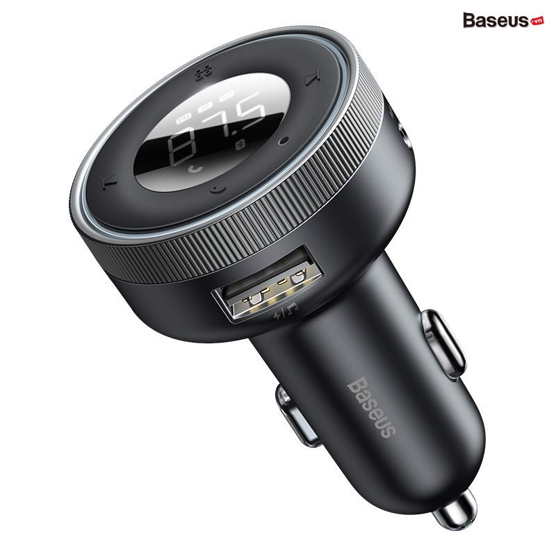 Tẩu sạc nhanh hỗ trợ phát nhạc qua Bluetooth Baseus Enjoy Car Wireless MP3 Charger ( 5V/3.4A, Dual USB, FM/  USB/TF Card Reader, Music Lostless , support)- Hàng chính hãng