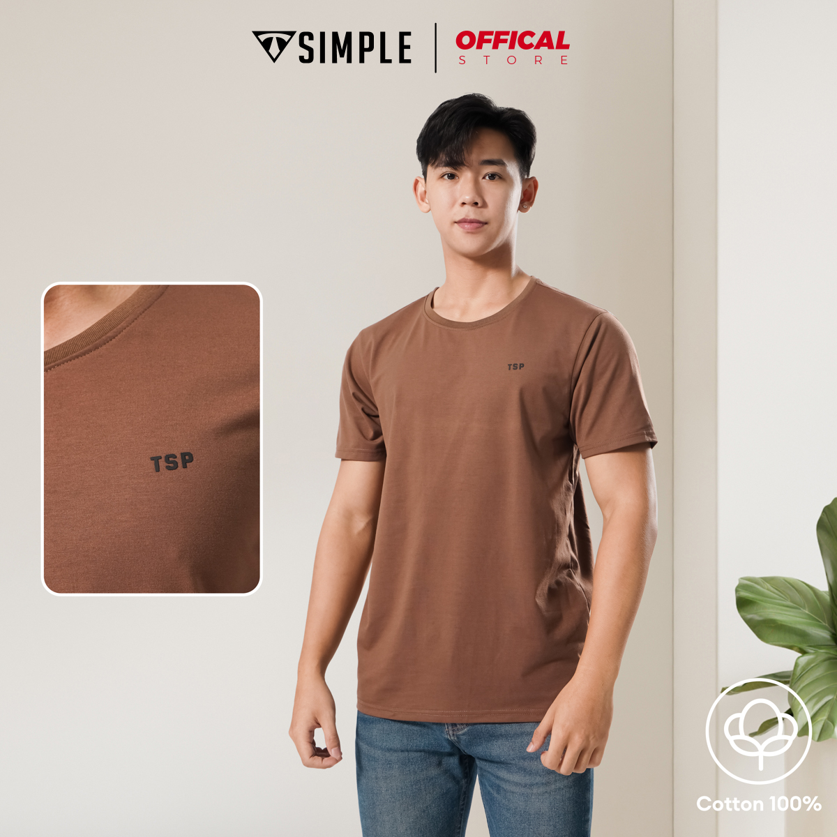Hình ảnh Áo Thun Nam Cổ Tròn TSIMPLE phông trơn tay ngắn vải Cotton cao cấp chống nhăn chuẩn form MSSATTCX