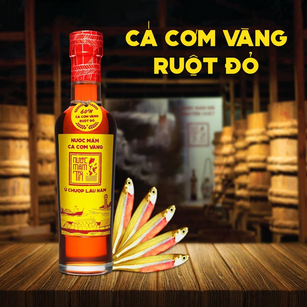 [Cặp 2 chai thủy tinh 60N] Nước Mắm Tĩn Cá Cơm Vàng Ruột Đỏ Độ Đạm 60N Chai Thuỷ Tinh 250ml/chai Nước Mắm Truyền Thống