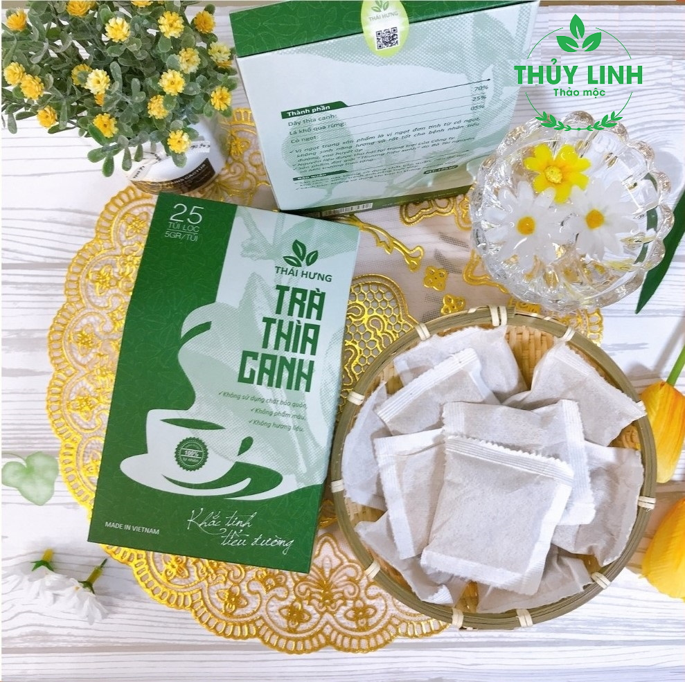 Trà Thìa canh Thái Hưng - Combo 10 hộp 25 túi lọc 5g Hạ và ổn định đường huyết, phòng ngừa biến chứng tiểu đường, hạ mỡ máu