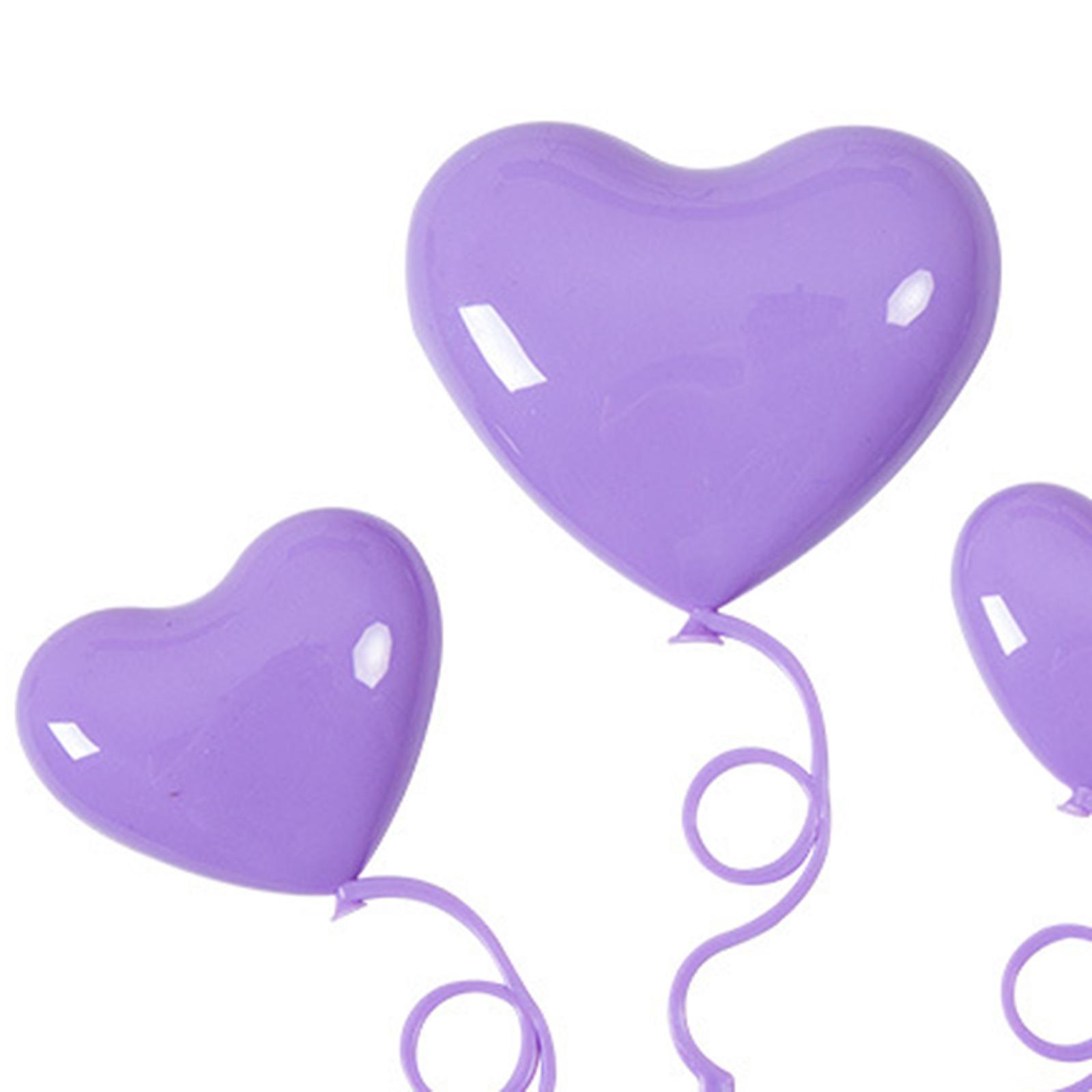 12x Cake Decorations Heart Shape 3D Love Ornaments