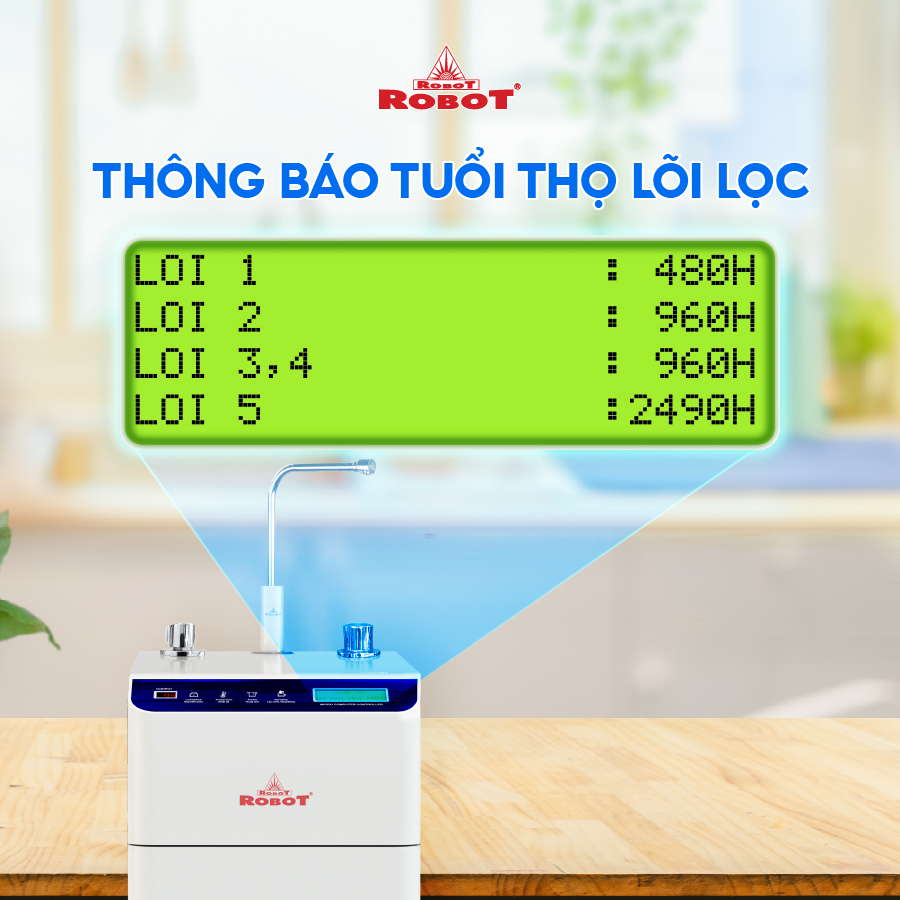 MÁY LỌC NƯỚC NÓNG THÔNG MINH LẠNH ROBOT UltraQC-6U Vỏ Nhựa - Hàng Chính Hãng