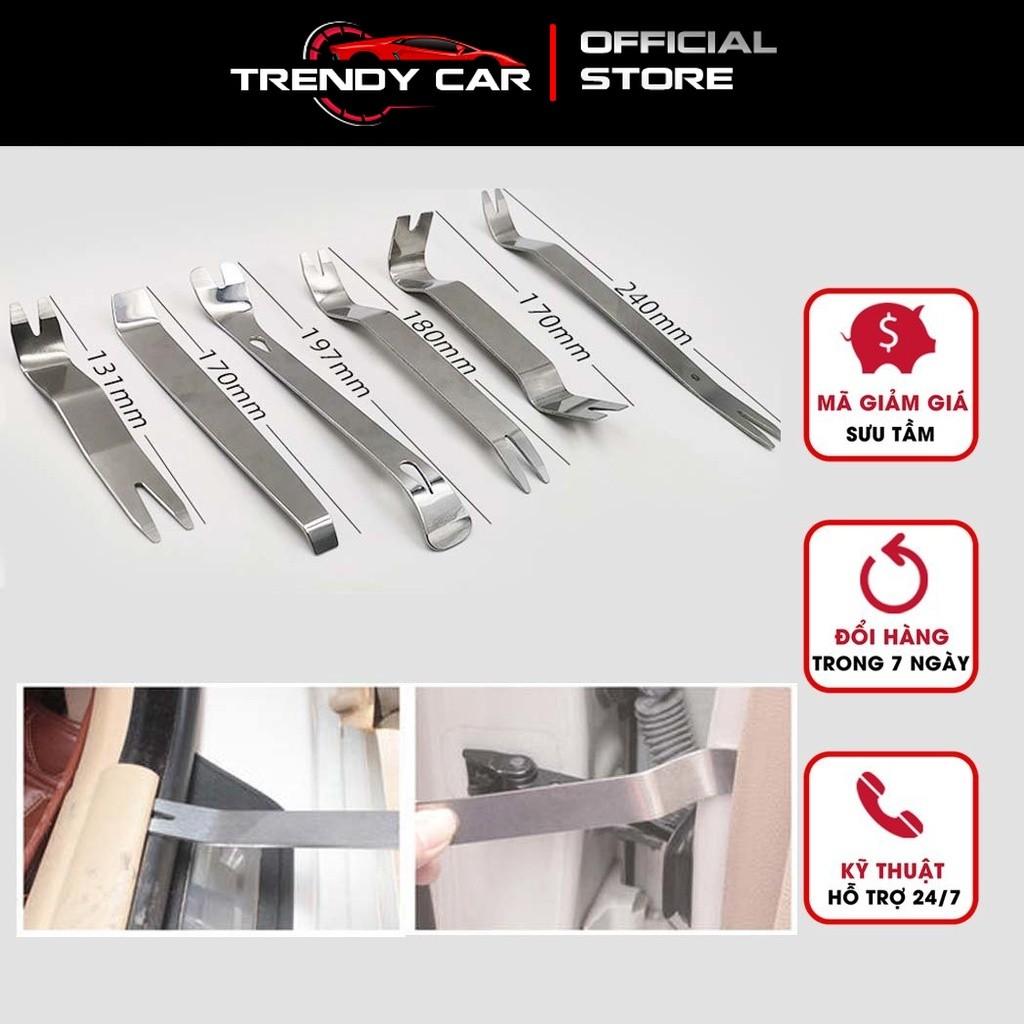 Set 6 công cụ bằng kim loại tháo gỡ đồ nội thất ô tô, táp lô, tháo cần số, tháo vô lăng xe hơi xịn