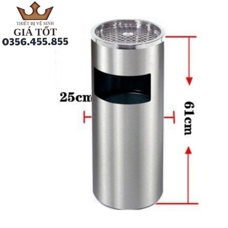 Thùng rác inox gạt tàn tròn cao cấp hàng loại 1