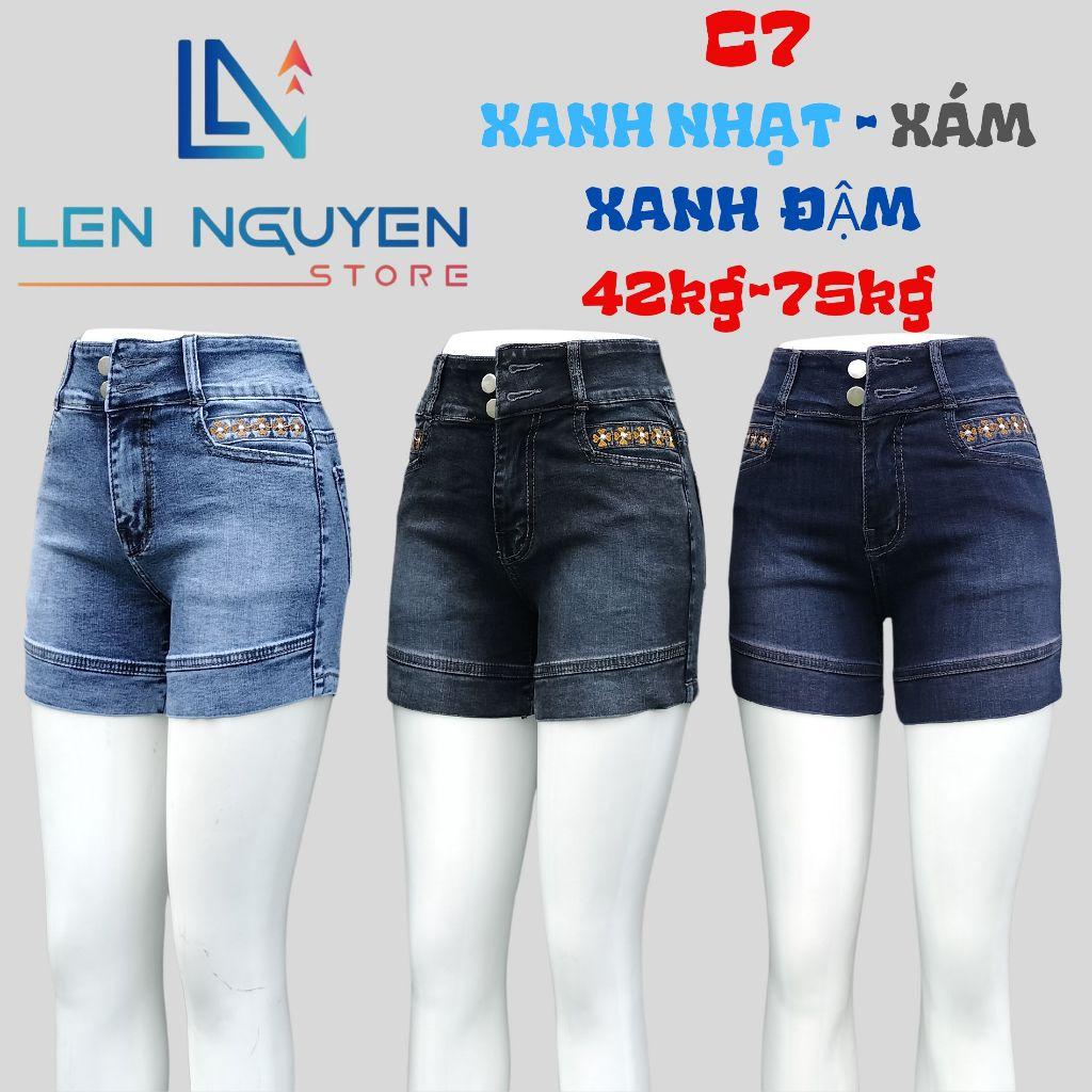 C7_Quần jean nữ, đùi, lưng cao, quần bò nữ dáng ôm, quần rin nữ có big size, cho 42kg đến 75kg,LEN NGUYEN STORE - Xam