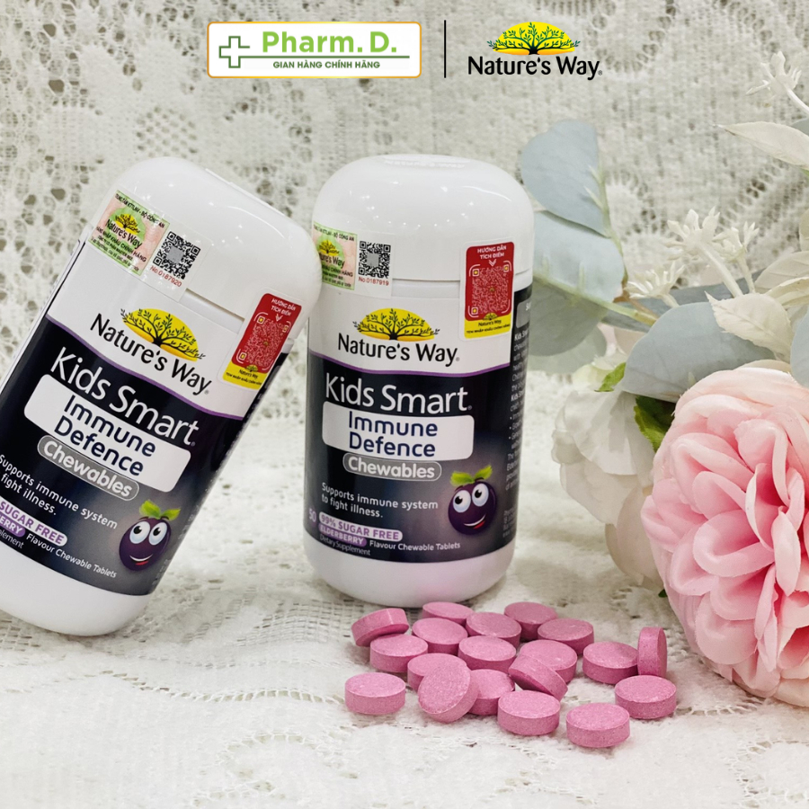 Kẹo Nhai NATURE'S WAY Kids Smart Immune Defence Chewable Giúp Bổ Sung Vitamin Cho Bé