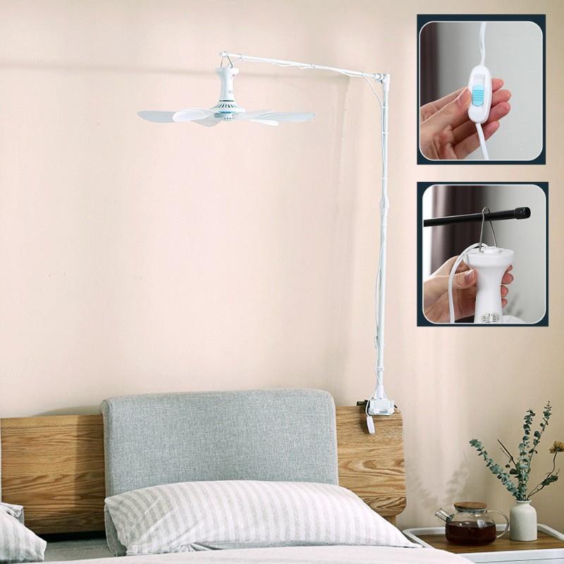 HSV White Fan 120cm Power Cable 16.7inch Bedroom Hanging Fan AC 220V 10W Ceiling Fan