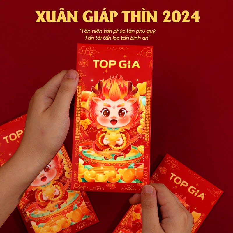 Set lì xì Top Gia Tết 2024 xuân Giáp Thìn cực xinh, đem lại tài lộc may mắn