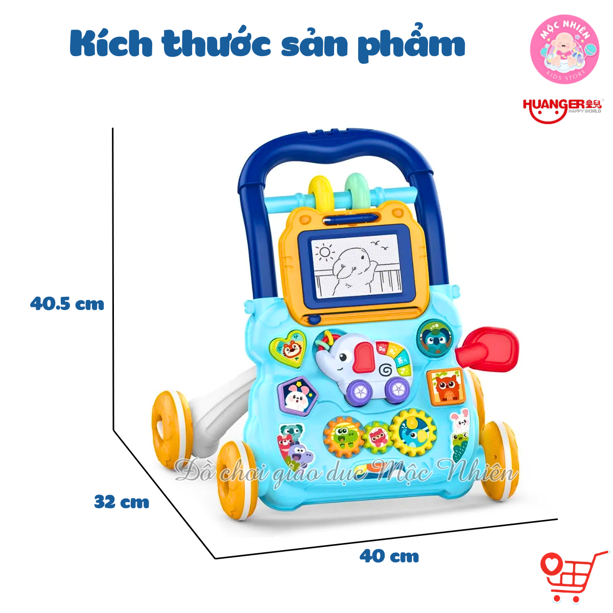 Đồ Chơi Xe Tập Đi 2 in 1 Cho Bé - Có Nhạc, Kèm Đàn Mini Hình Con Voi - Huanger HE0810