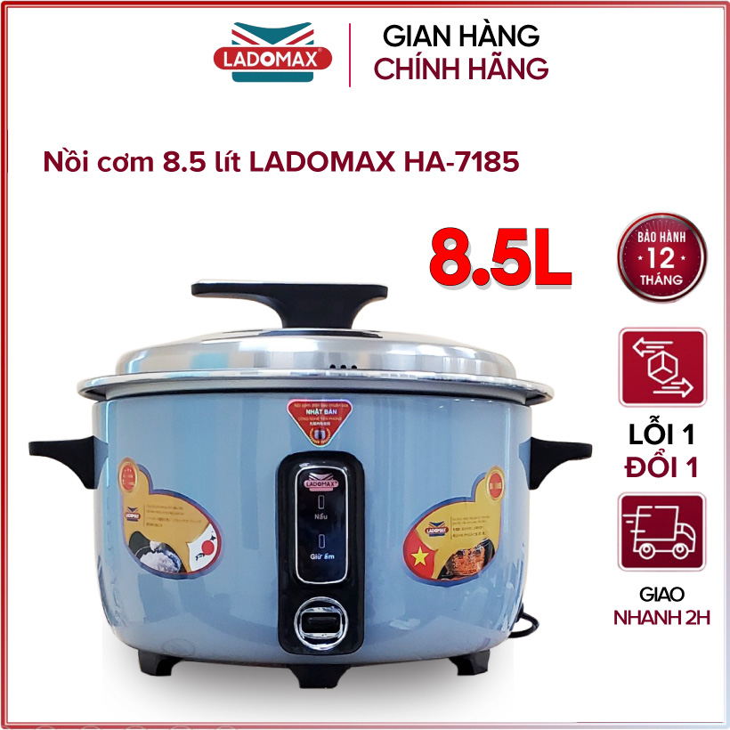 Nồi cơm điện công nghiệp nắp rời 8.5 lít Ladomax HA-7185 - Hàng chính hãng