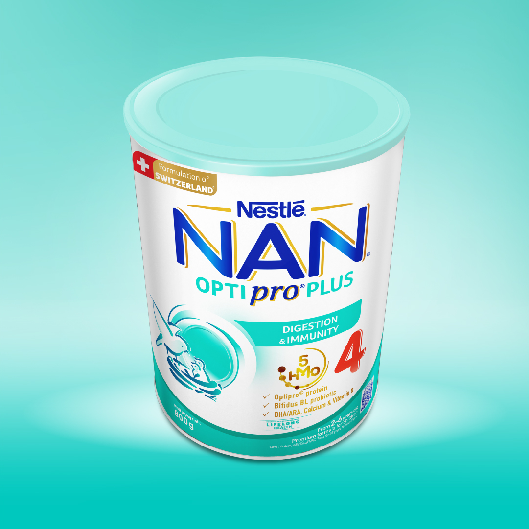 Bộ 3 lon Sữa bột Nestlé NAN OPTIPRO PLUS 4 800g/lon với 5HMO Giúp tiêu hóa tốt + Tăng cường đề kháng (Bé 2-6 tuổi) - Tặng Bảng ghép hình cá sấu có ốp lưng i - 6