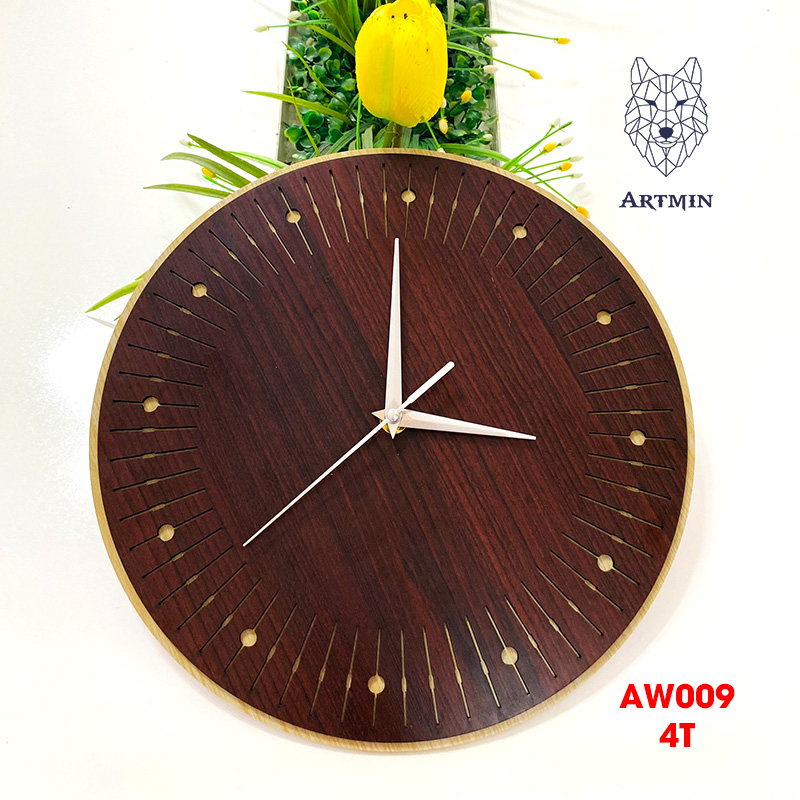 AW009 - Đồng Hồ Gỗ Treo Tường – Décor Trang Trí