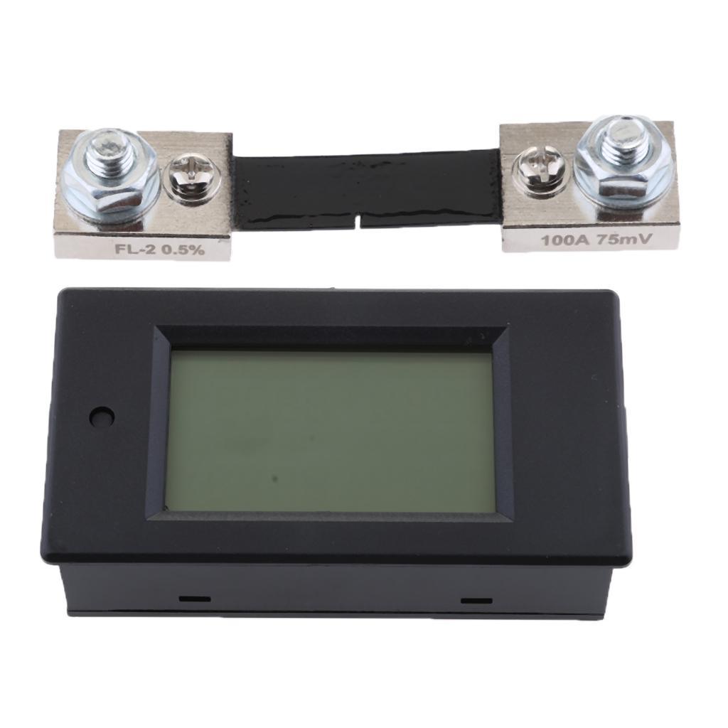 100A DC LCD Digital KWH Power Meter Monitor Voltage Ammeter + 100A Shunt