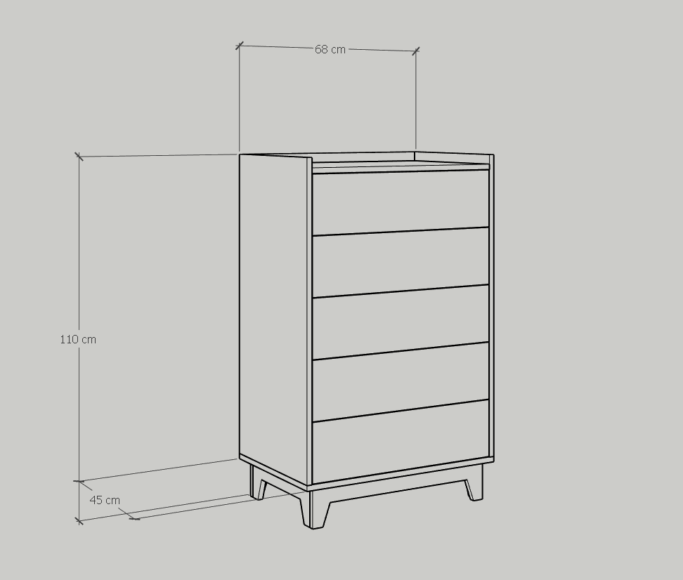 [Happy Home Furniture] KINA , Tủ đựng đồ 5 ngăn kéo , 68cm x 45cm x 110cm ( DxRxC), THK_071