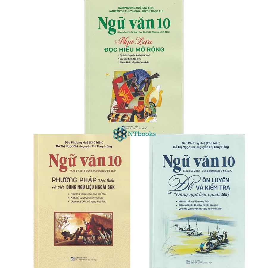 Combo 3 cuốn sách Ngữ Văn 10 - Đề ôn luyện và kiểm tra + Phương pháp đọc hiểu và viết + Ngữ liệu đọc hiểu mở rộng