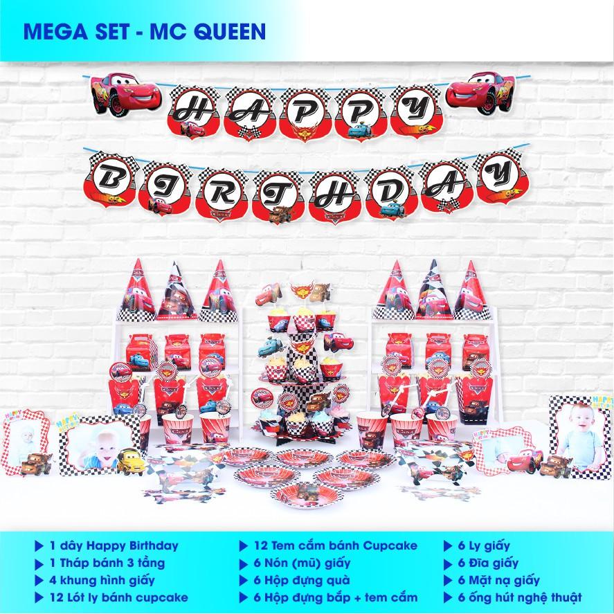 Bộ phụ kiện trang trí sinh nhật, tiệc Mega set theo chủ đề cho bé trai, bé gái nhiều họa tiết - BOBABO