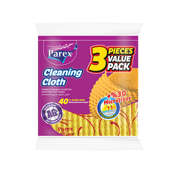 Gói 3 khăn lau 30% Microfiber (35 cm x 34 cm) cao cấp Châu Âu Parex