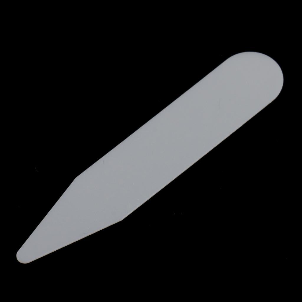 2-3pack 200 Pieces Plastic White Collar Stays Bones Stiffeners Beige 5x1cm