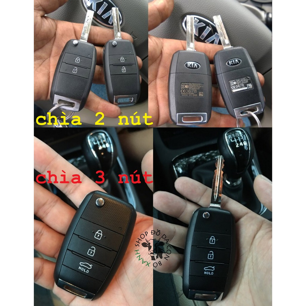 Bao da dành cho chìa khóa gập Kia Morning, Cerato, K3, Rondo, Rio, Soluto, Seltos, Sorento, Sportage handmade da thật 005