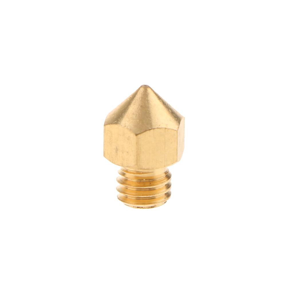 10 Pcs. 3D Printer Nozzle, Extruder Repair Accessory For MK8 3D Printer - Golden