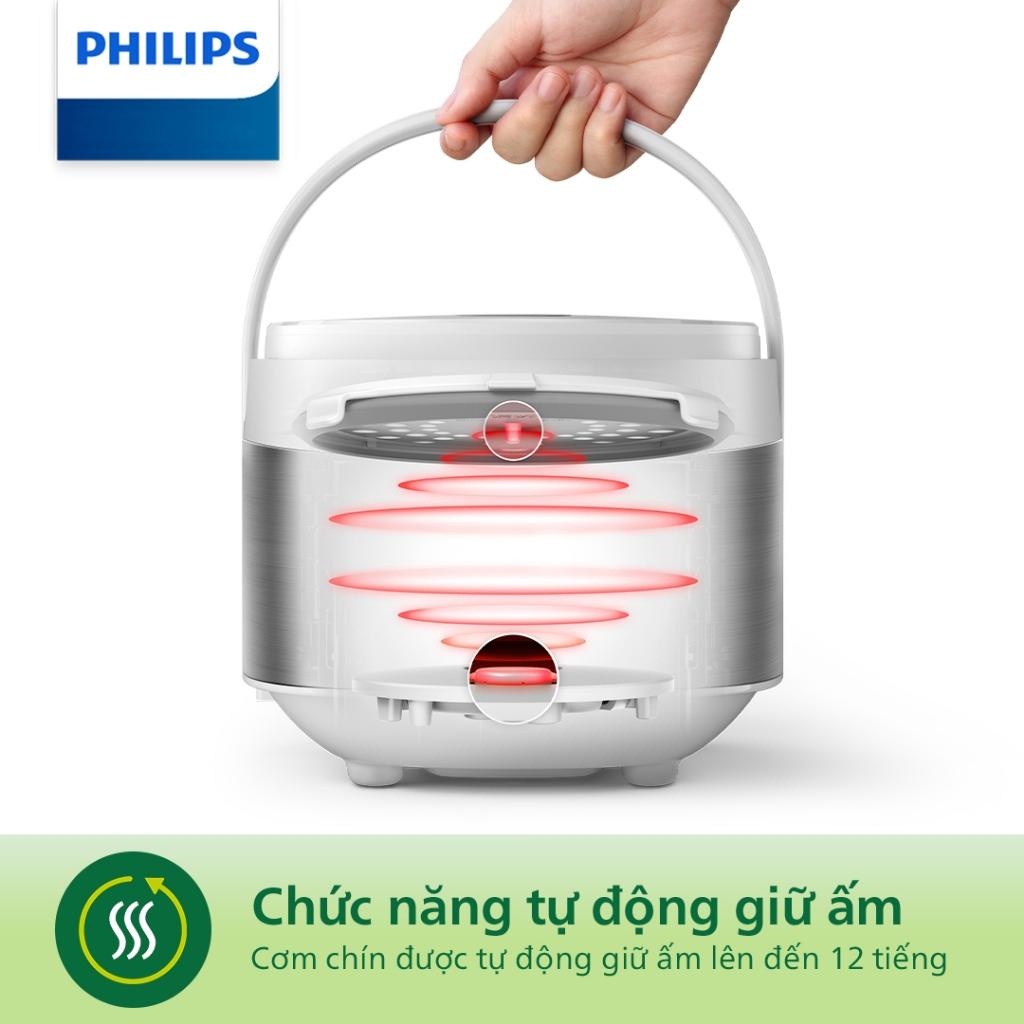Nồi cơm điện tử mini Philips HD3170/66, Dung Tích 0.85Lit - 600w, Hàng Chính Hãng