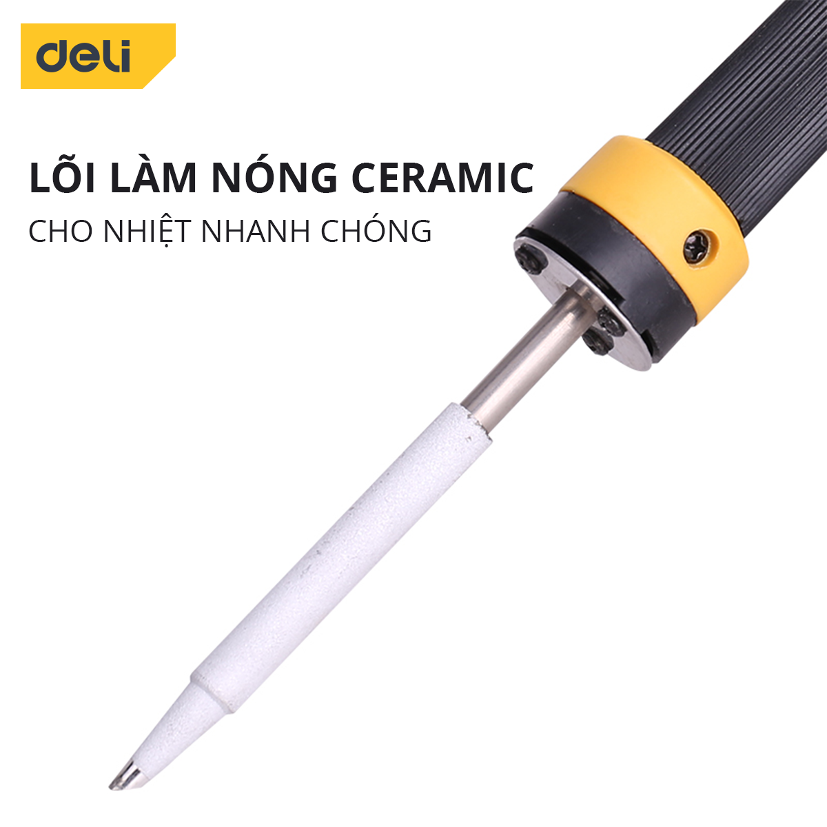 Mỏ Hàn Điện Deli Công Suất 35W/50W Lõi Làm Nóng Ceramic - Tay Cầm Chống Trơn Trượt - Chất Liệu Cao Cấp, An Toàn Sử Dụng