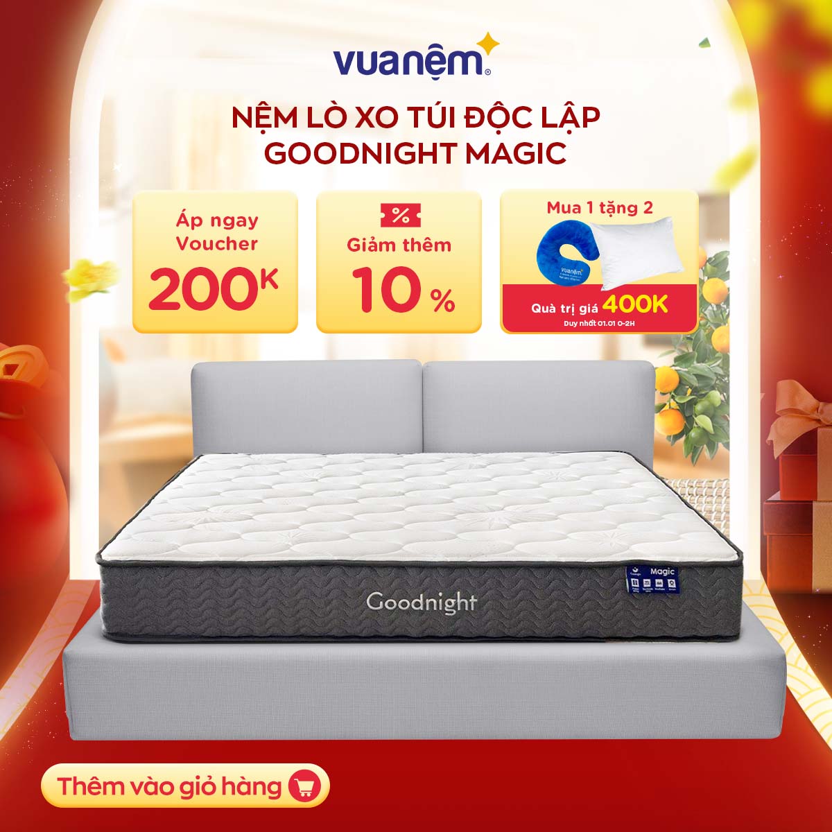 Nệm Lò Xo Túi Độc Lập Goodnight Magic