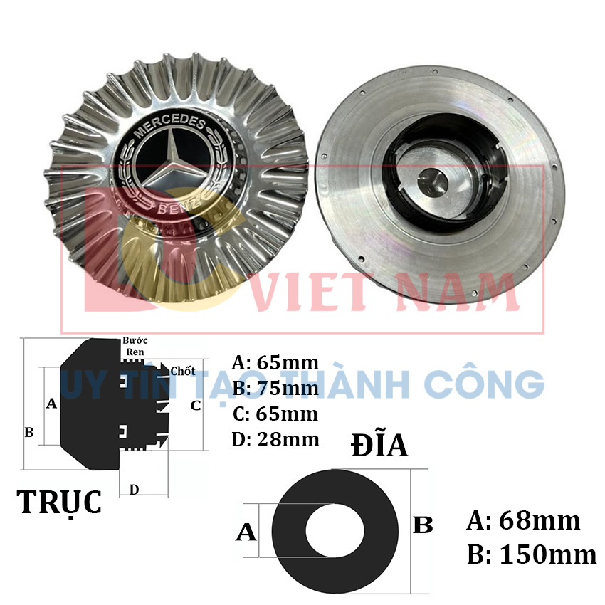 Logo chụp mâm, ốp lazang bánh xe ô tô Maybach ZGS-MC