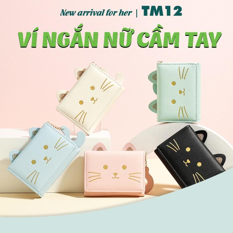 Ví nữ ngắn mini cầm tay chính hãng TAOMICMIC dễ thương nhỏ gọn nhiều ngăn da cao cấp cực đẹp TM12