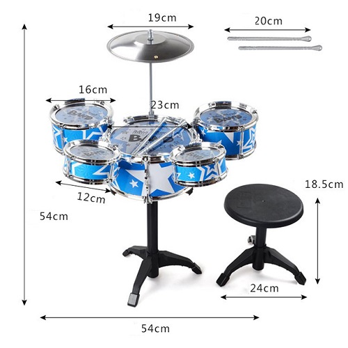 Đồ chơi đánh trống loại to 5 dàn giúp bé hoá thân thành các rocker chuyên nghiệp