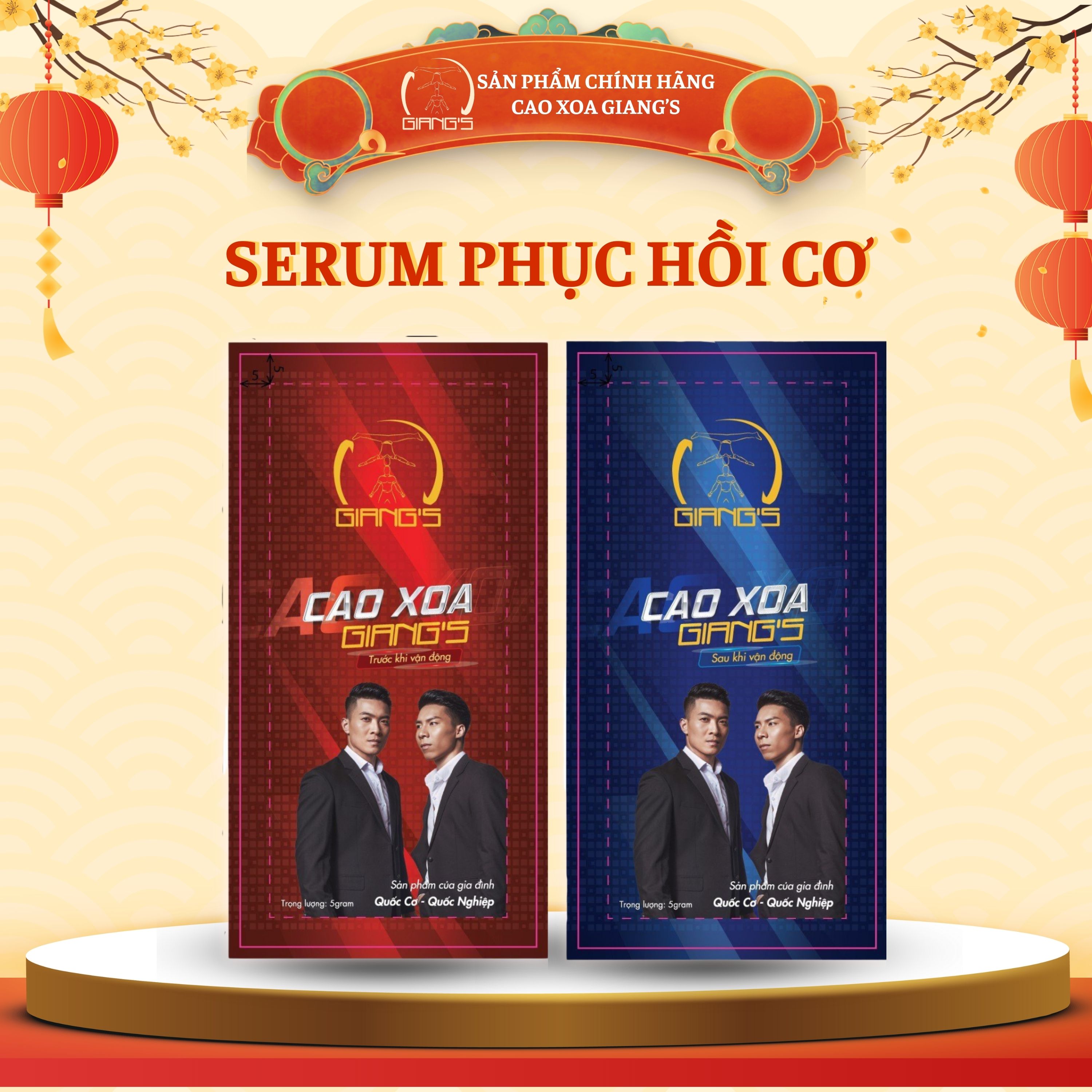 Serum giúp làm nóng/ phục hồi cơ dùng cho vận động viên trước và sau khi tập luyện - tép xanh/ đỏ chuyên biệt gói 5g