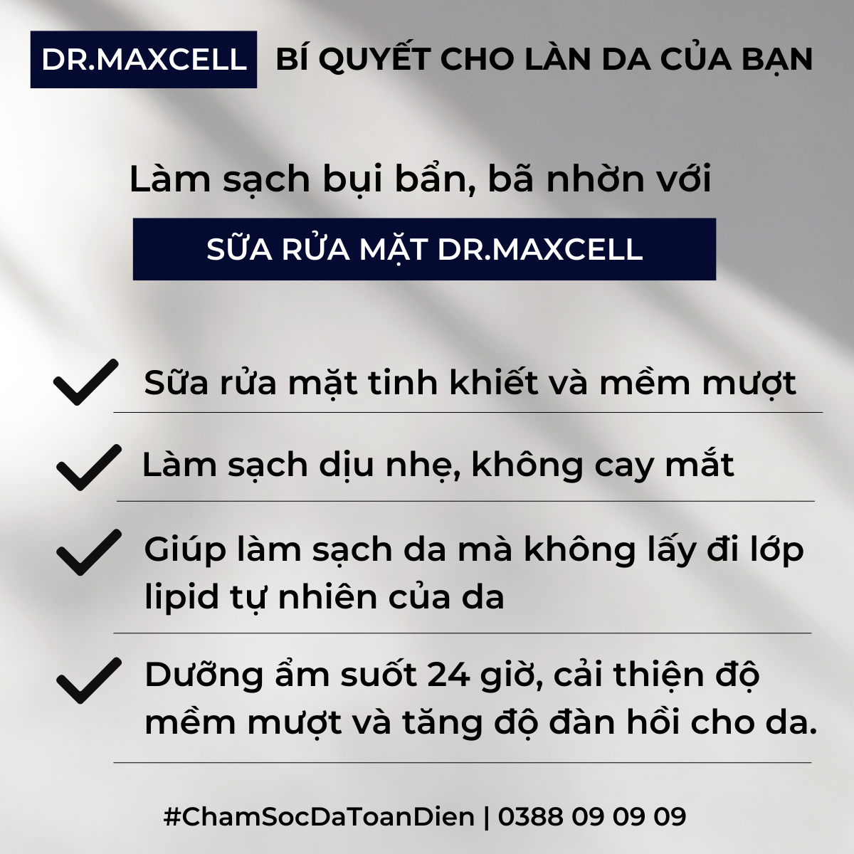 Sữa rửa mặt tinh khiết Dr.Maxcell
