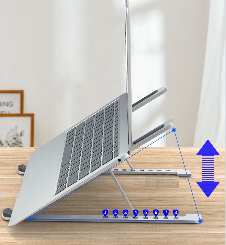 Giá đỡ laptop stand nhôm P6 SSKY có thể gấp gọn hỗ trợ tản nhiệt cho Macbook, máy tính bảng Ipad, Surface - Hàng nhập khẩu