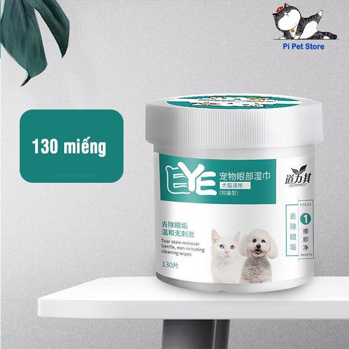 Miếng lau mắt cho chó mèo, vệ sinh mắt cho chó - Hộp 130 miếng tiện dụng
