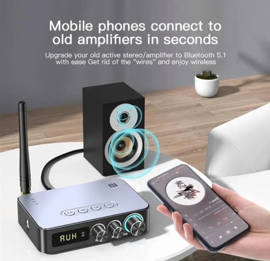 ROGTZ Bộ Thu Phát Âm Thanh Bluetooth 5.1 Chuyển Đổi Aux 3.5mm Đầu Đọc Thẻ U/TF/Nhạc Stereo Âm Thanh Vòm 3D Bluetooth M9 Pro - Hàng Nhập Khẩu