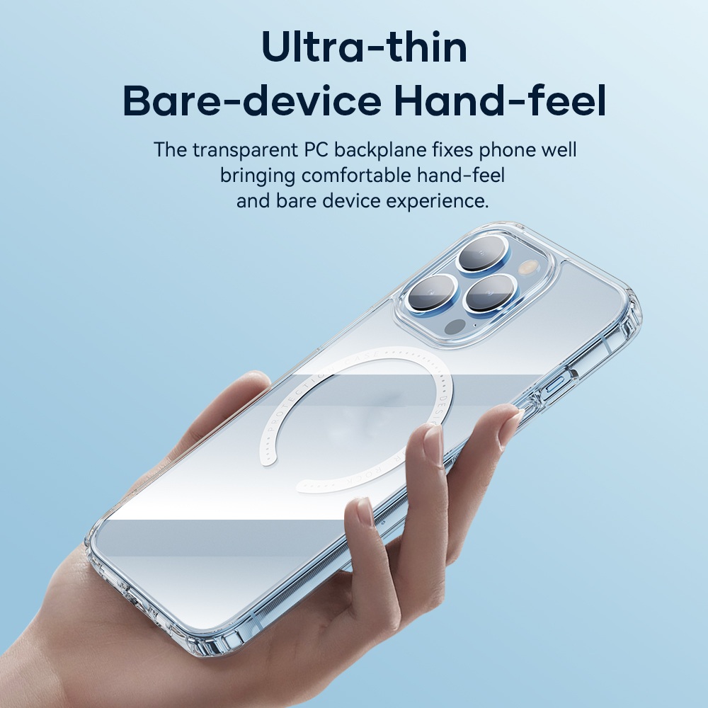 Ốp lưng chống sốc trong suốt hỗ trợ sạc Maqsafe cho iPhone 14 Pro Max hiệu Rock Protection Maqsafe Magetic Case - hàng nhập khẩu