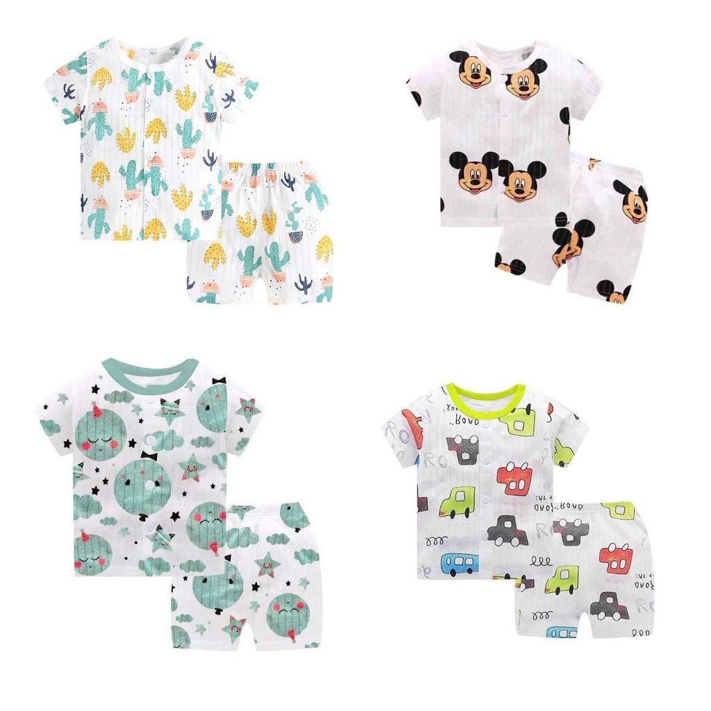 Bộ cotton giấy cộc tay cho bé cho bé sơ sinh đến 15kg