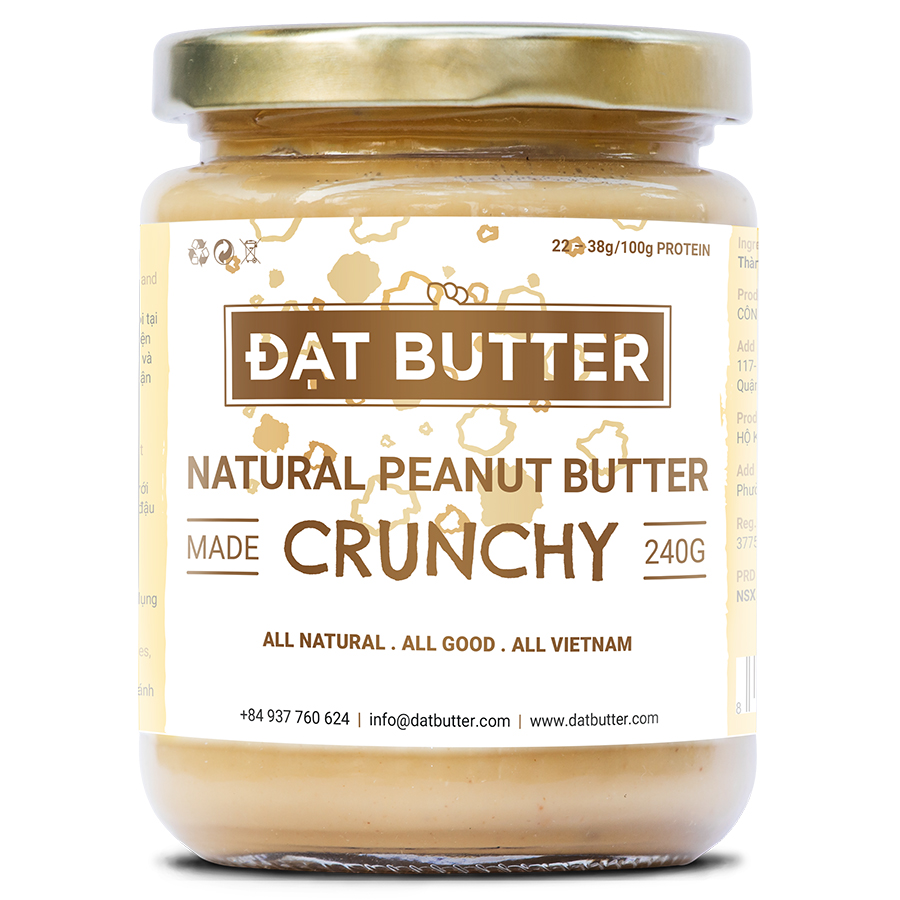 Bơ Đậu Phộng Tự Nhiên Có Hạt Đạt Butter