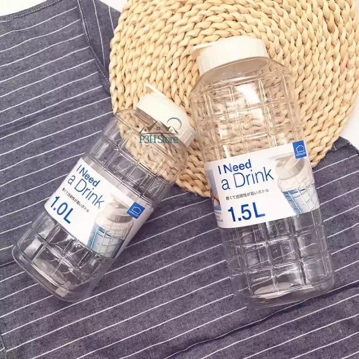 Bình đựng nước nhựa Lock&amp;Lock Chess Water Bottle 1.0L/1.5L Nắp màu trắng