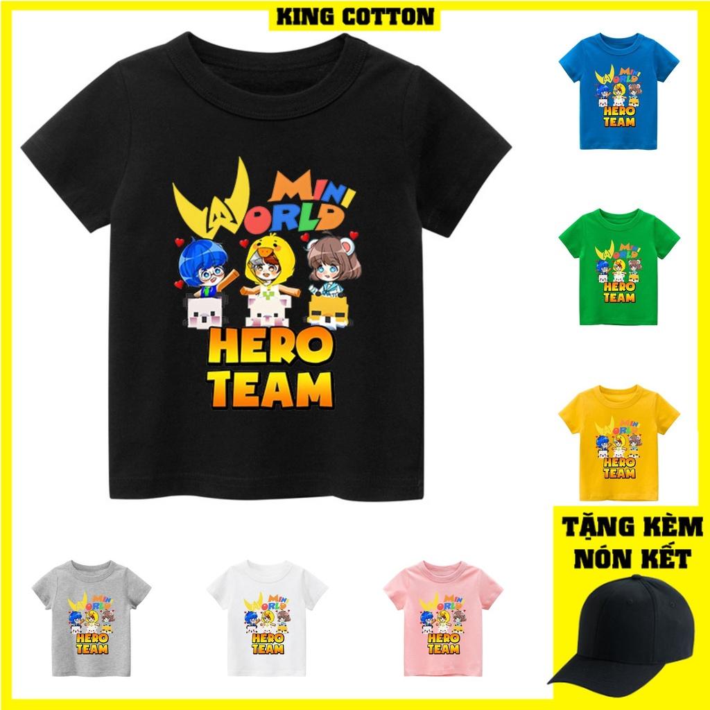 Áo thun trẻ em HERO TEAM 3 , 8 màu áo, đầy đủ size có big size, MÀU KHÁC NHẮN TIN SHOP