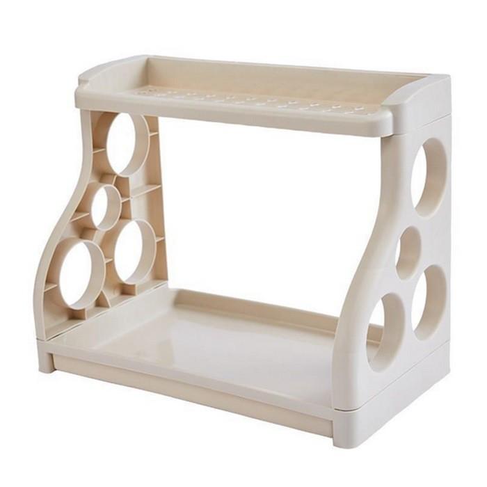 Kệ đựng gia vị 2 tầng, kệ gia vi nhựa chữ B đựng nhiều đồ gọn gàng cho nhà bếp 88277 SHIPNHANH88