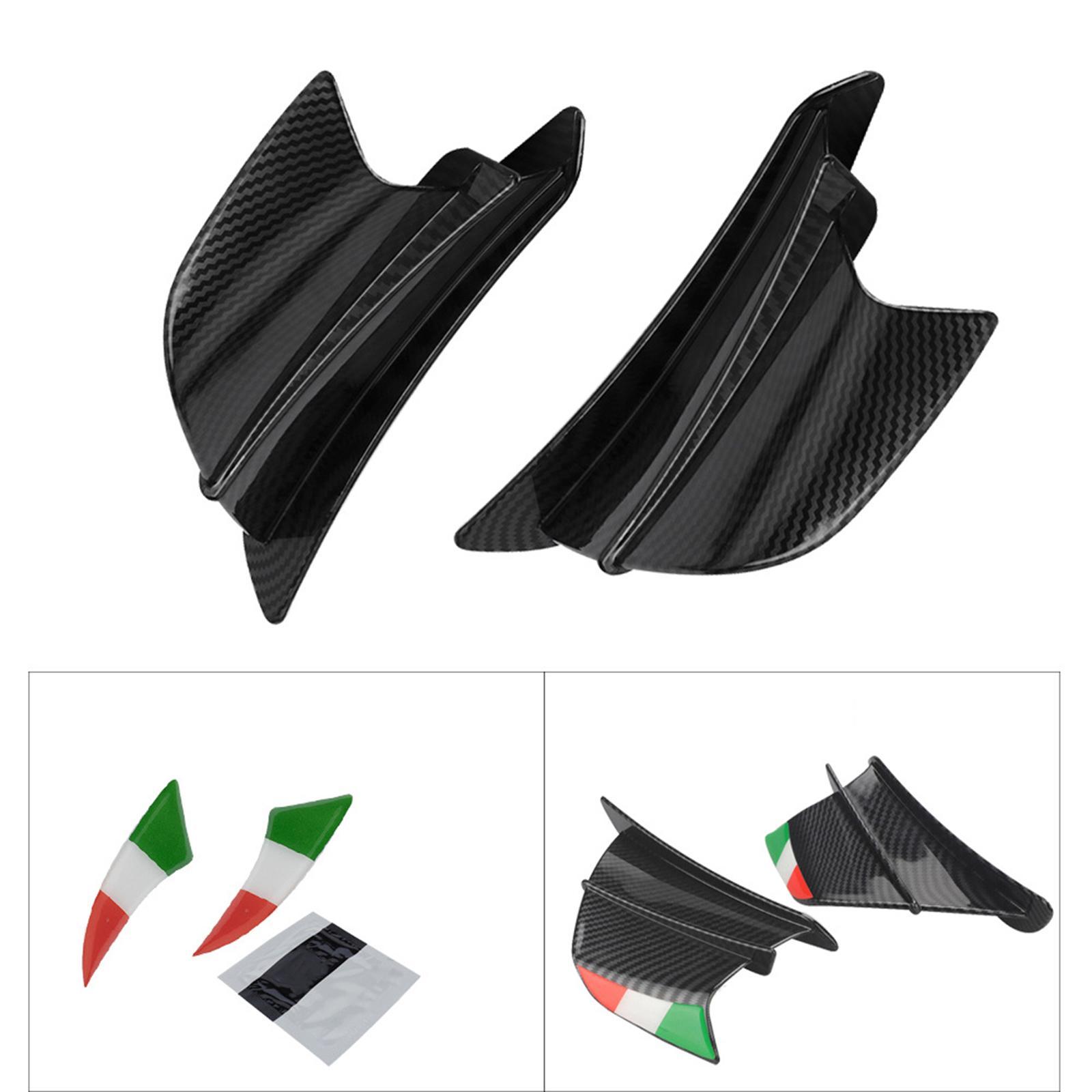 Gloss Carbon Fibre Motorcycle Modification Fixed Winglets Trims