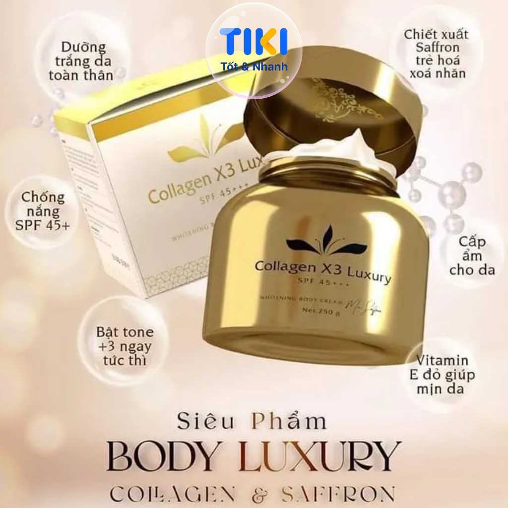 Kem DưỡngTrắng Da Toàn Thân Body Collagen X3 Luxury Kem Body Dưỡng Ẩm Trắng Da Đông Anh Chính Hãng 250g