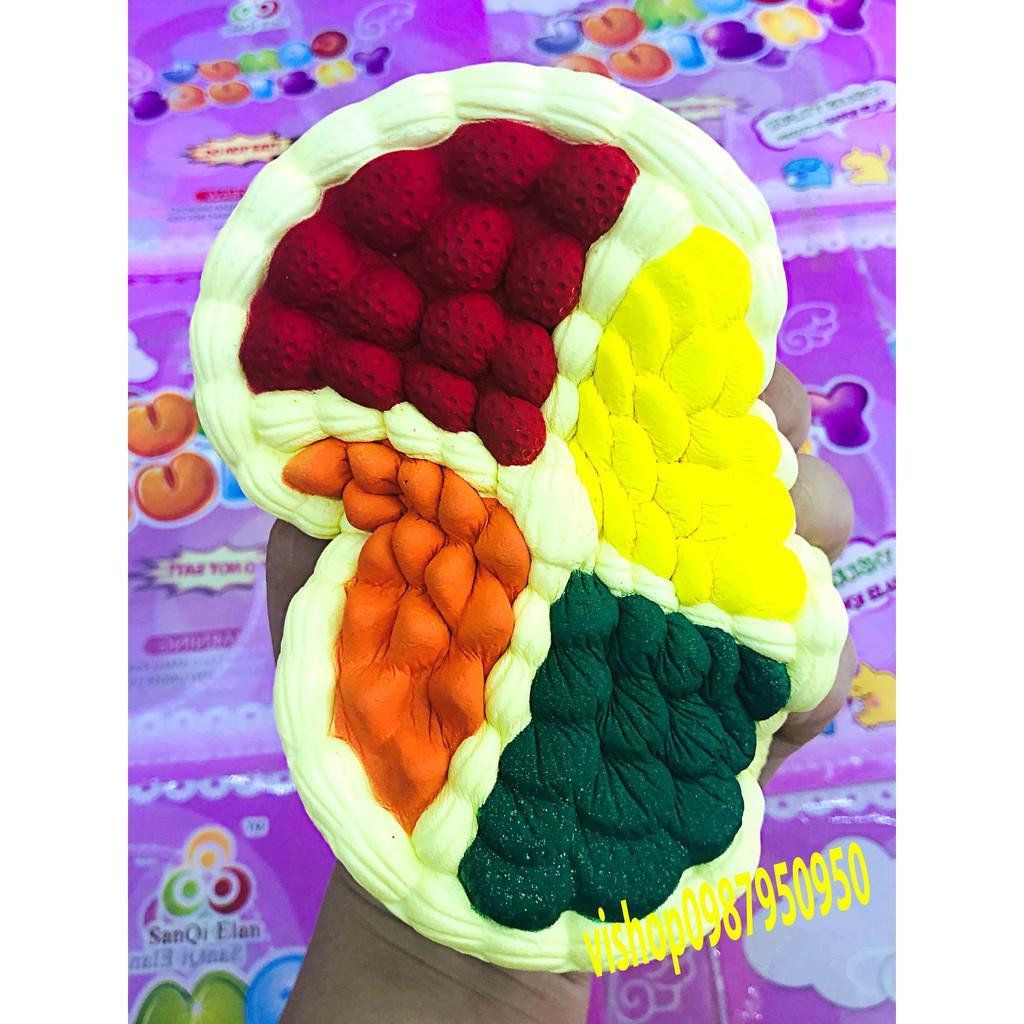 Đồ chơi Squishy bánh kem tròn ngũ sắc 5 màu chậm tăng siêu đẹp