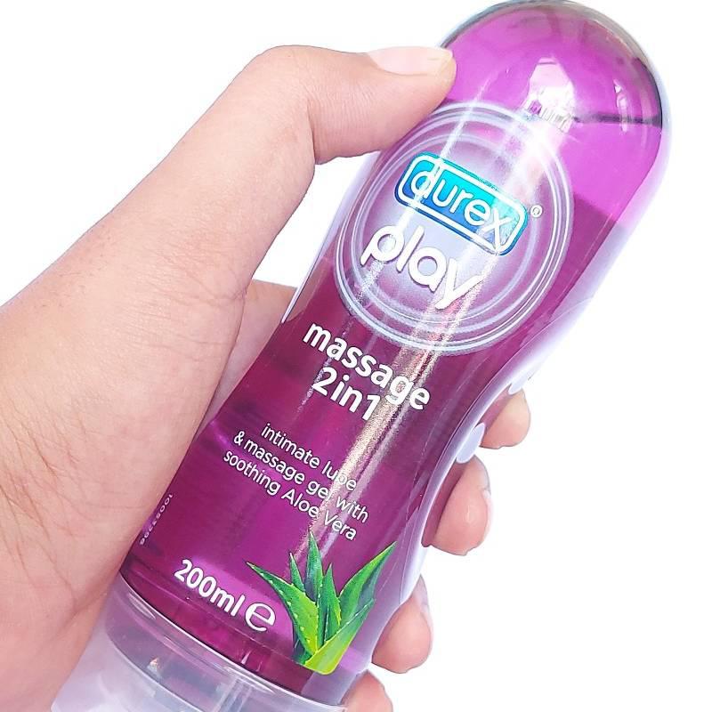 Gel Massage Durex 2 in 1 Hương Thơm Lô Hội - Mát Xa Toàn Thân - Bôi Trơn Quan Hệ + BCS Jex - Che Tên Sản Phẩm