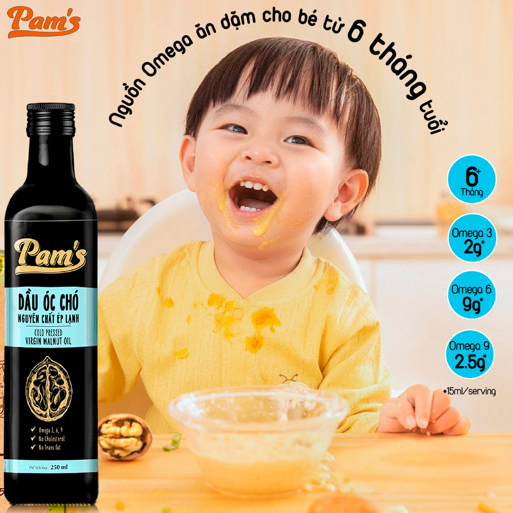 Dầu Óc Chó Nguyên Chất Ép Lạnh PAMS 250ml 