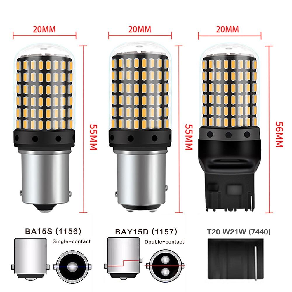 Mới 1X siêu sáng BA15S P21W 1157 BAY15D P21 / 5W Canbus Car Led 12V Đảo chiều Ánh sáng dừng phanh Đèn phanh tự động Bóng đèn báo rẽ Trắng đỏ